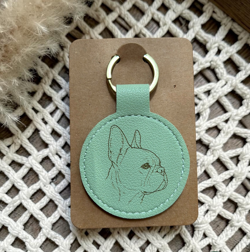 Französische Bulldogge - Schlüsselanhänger personalisiert