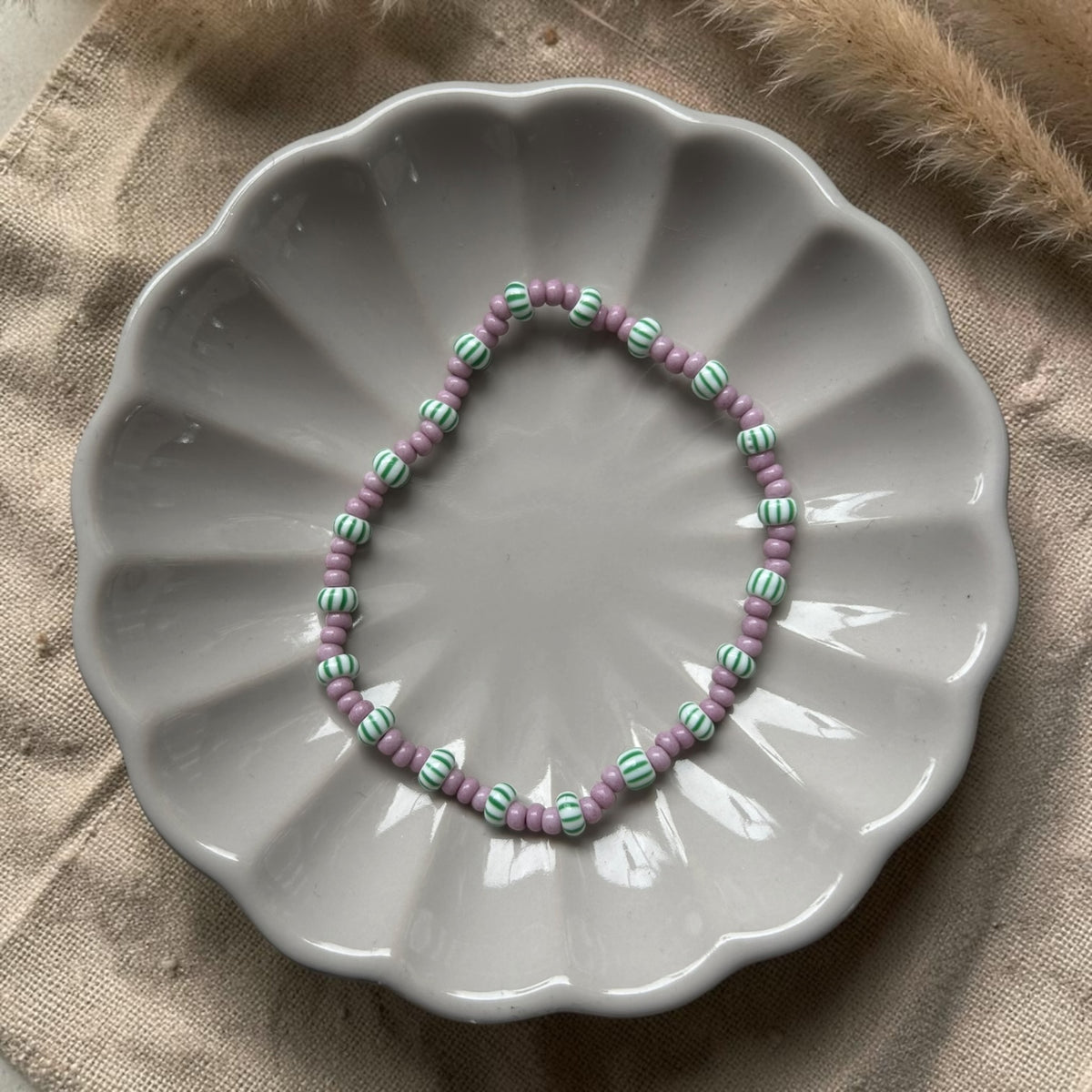 Perlenarmband Rosa-Grün
