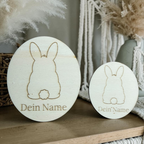 Kaninchen Deko aus Holz - Oval