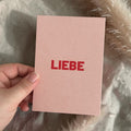 Postkarte - LIEBE rosa-rot