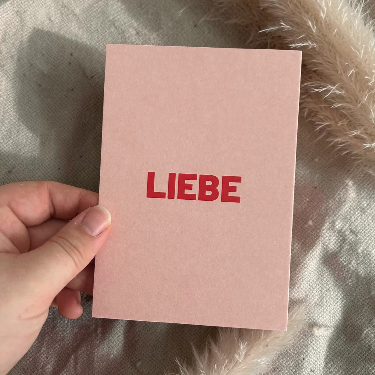 Postkarte - LIEBE rosa-rot