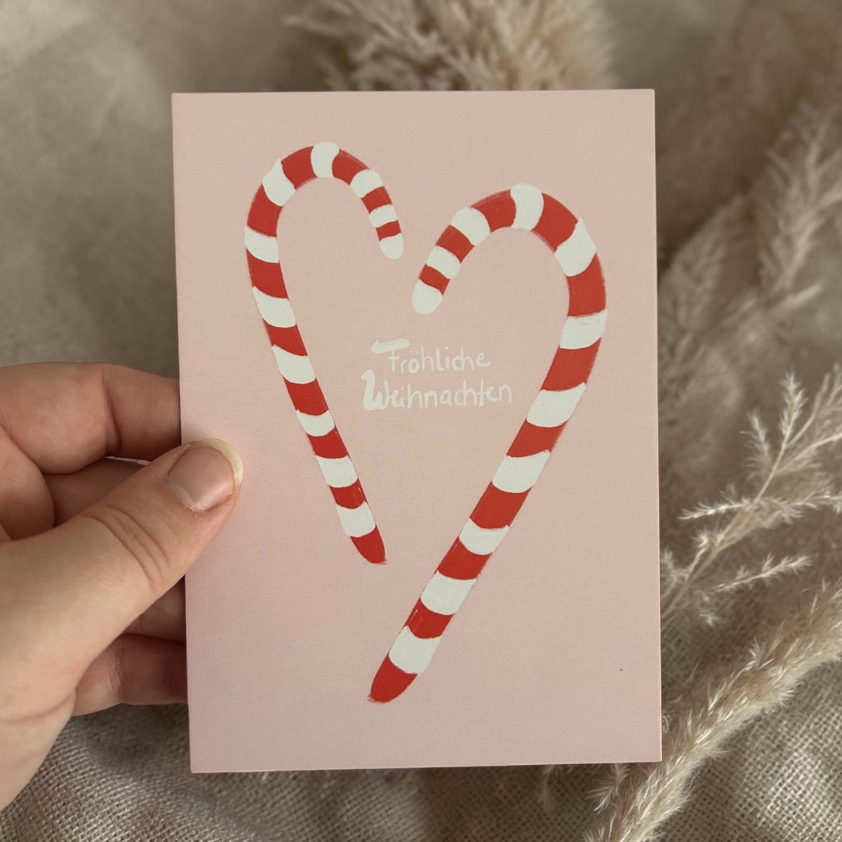 Postkarte * Zuckerstangen* fröhliche Weihnachten
