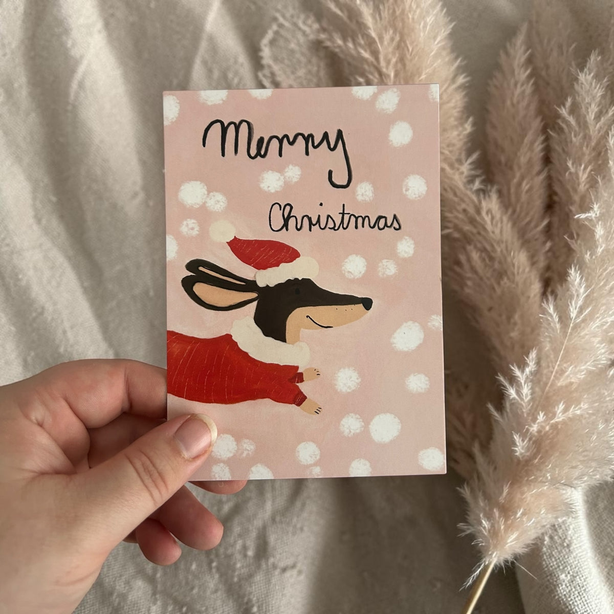 Postkarte  * Merry Christmas Dackel *