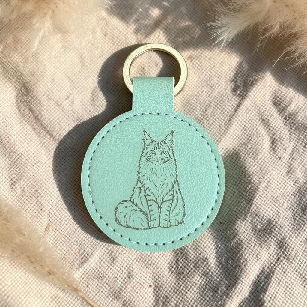 Maine Coon Katze - Schlüsselanhänger personalisiert