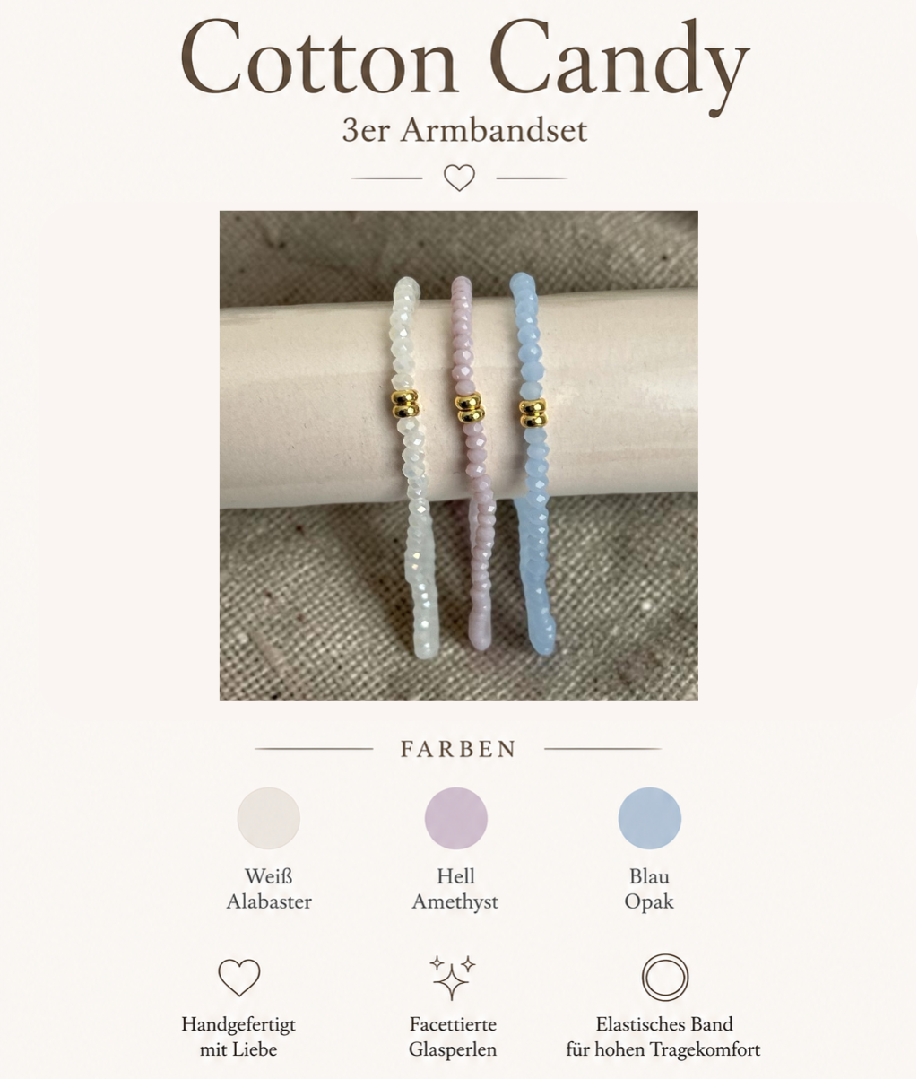 Cotton Candy | 3er Armbandset