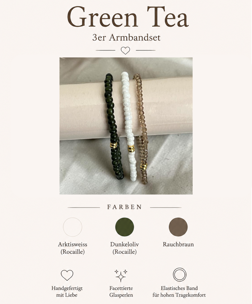 Green Tea | 3er Armbandset