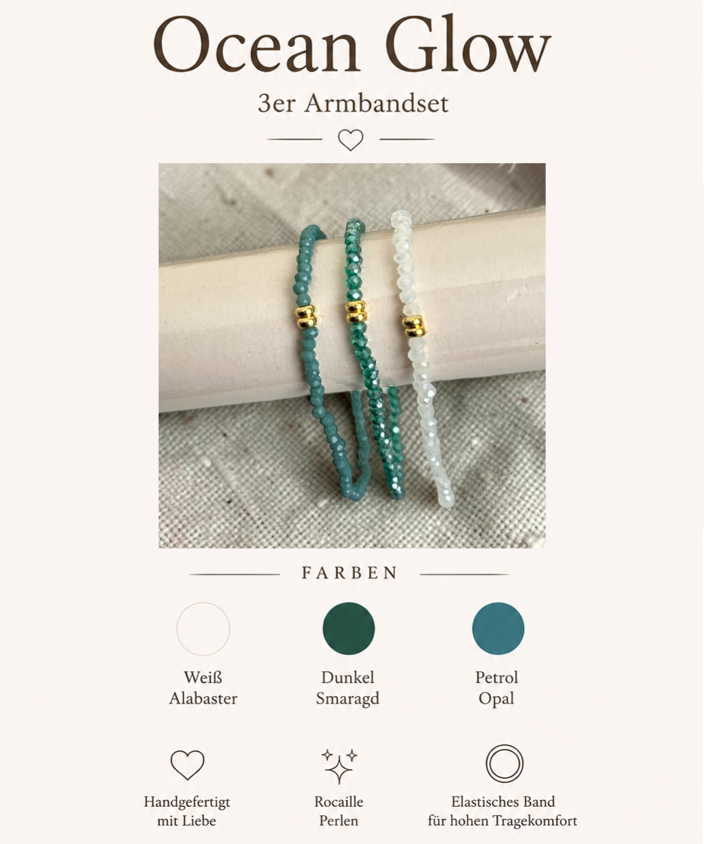 Ocean Glow | 3er Armbandset