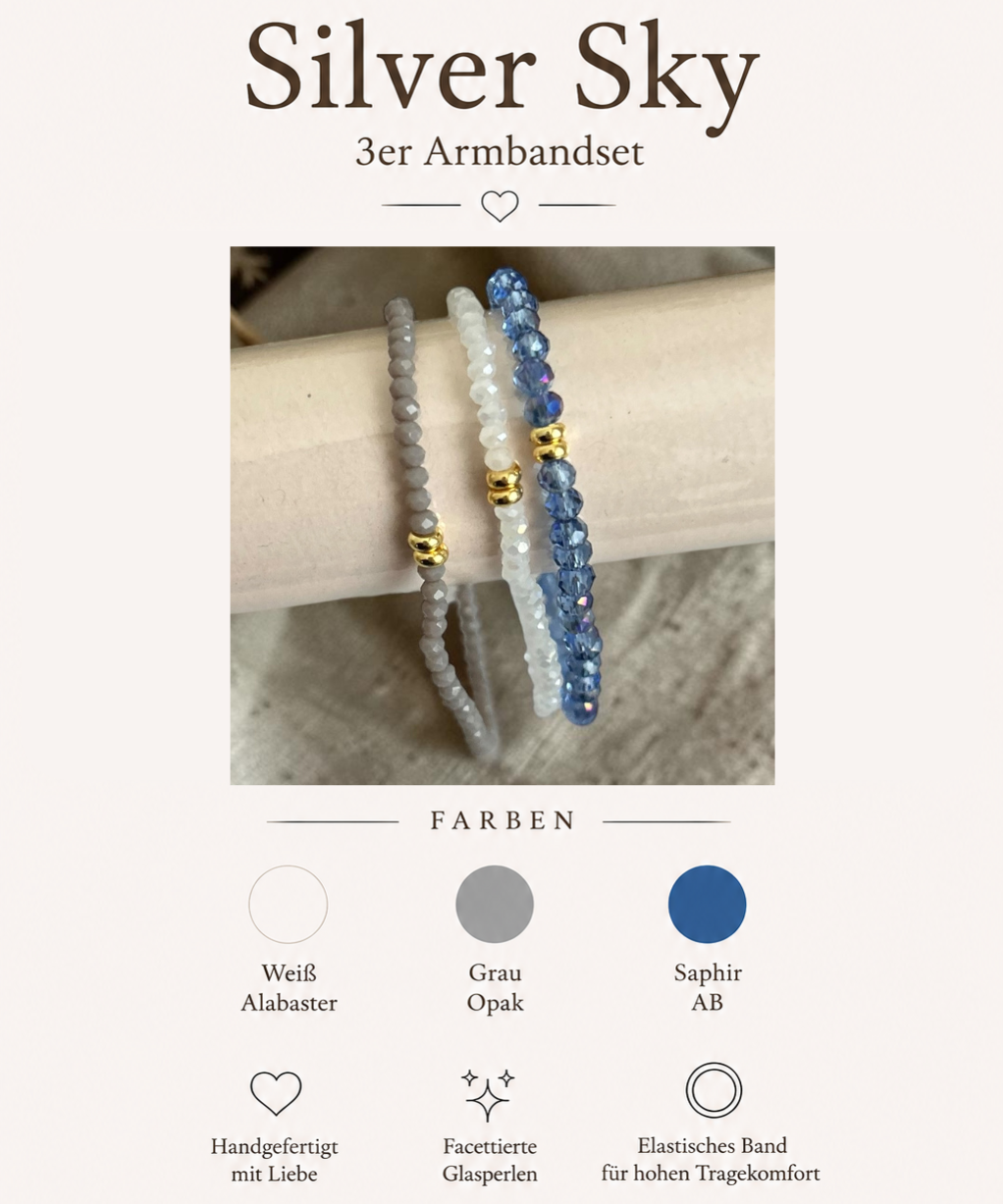 Silver Sky | 3er Armbandset