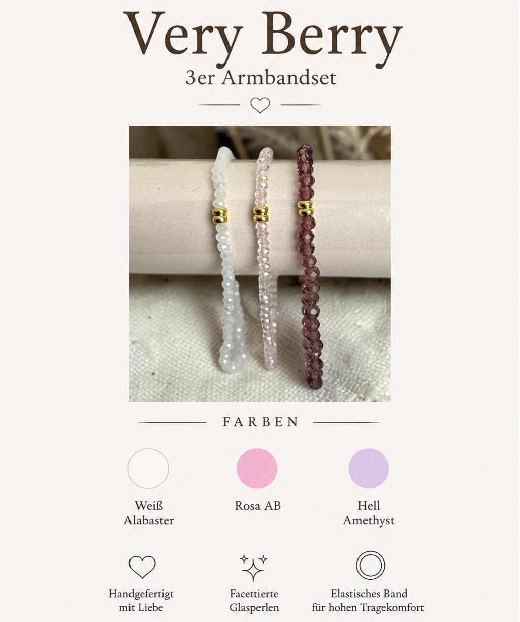 Very Berry | 3er Armbandset